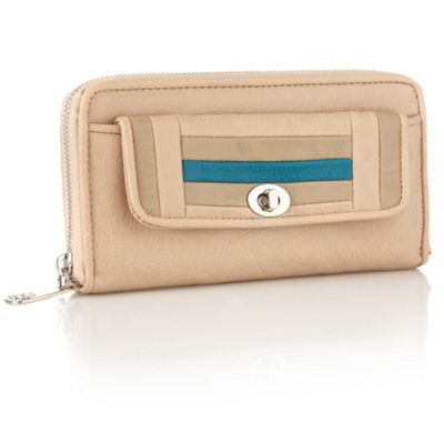 Cream Large Colour Blocked Purse