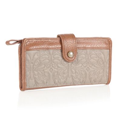 Taupe Butterfly Quilted Purse