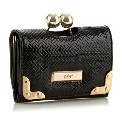 Black Weave Patent Purse
