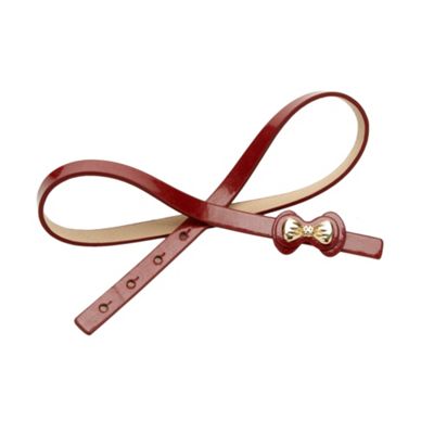 Red Bow Detail Skinny Waist Belt                                                                                                