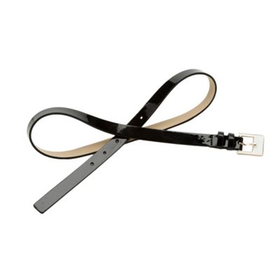 Black Enamel Buckled Belt                                                                                                       