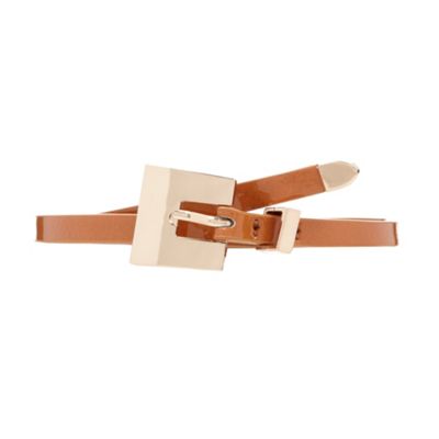 Tan Super Skinny Patent Belt                                                                                                    
