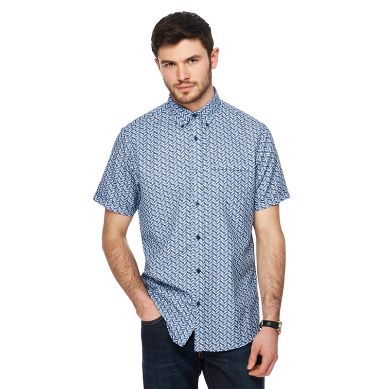 The Collection - Big And Tall Blue Zig Zag Print Short Sleeve Shirt Review