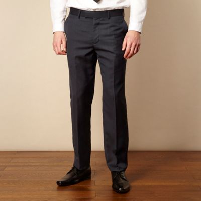 Navy wool blend tailored suit trousers                                                                                          