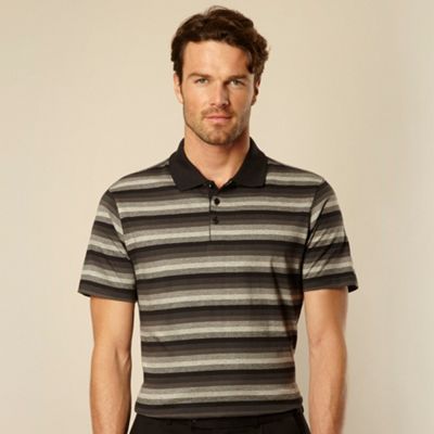 Grey tonal striped polo shirt                                                                                                   
