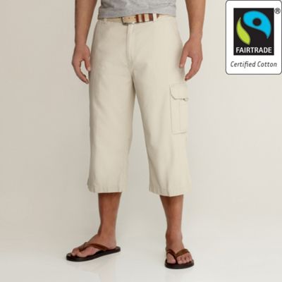 Natural Fairtrade 34 length trousers