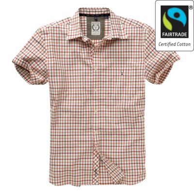 Orange Fairtrade cotton check shirt