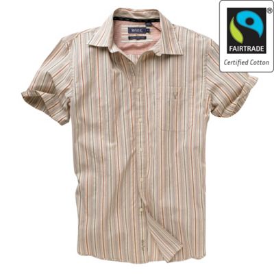 Orange striped Fairtrade cotton shirt