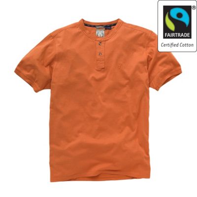 Orange Fairtrade grandad t-shirt