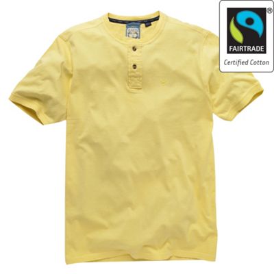 Maine New England FiveG Yellow Fairtrade grandad t-shirt