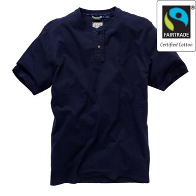 Navy Fairtrade grandad t-shirt