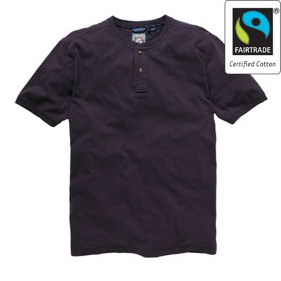 Purple Fairtrade grandad t-shirt