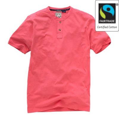 Bright pink Fairtrade grandad t-shirt