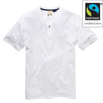 White Fairtrade grandad t-shirt