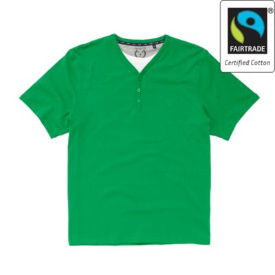 Green mock neck t-shirt