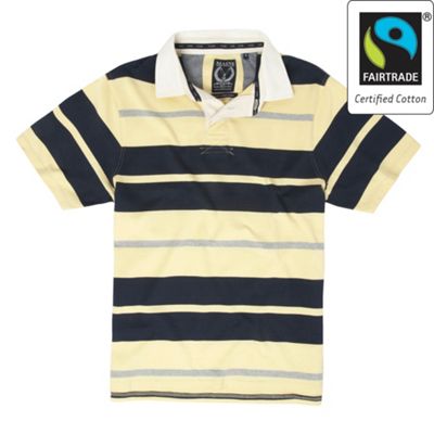Fairtrade Maine5G Pale yellow stripe rugby shirt