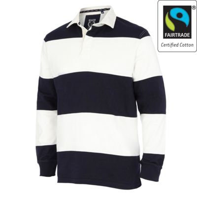 Fairtrade Maine5G Navy striped rugby shirt