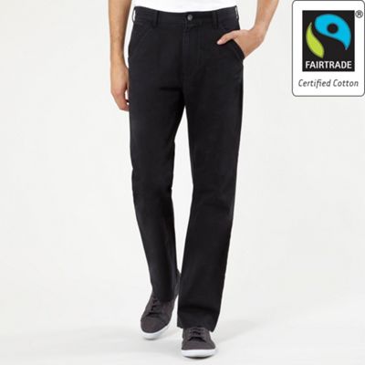 Black brush twill trousers