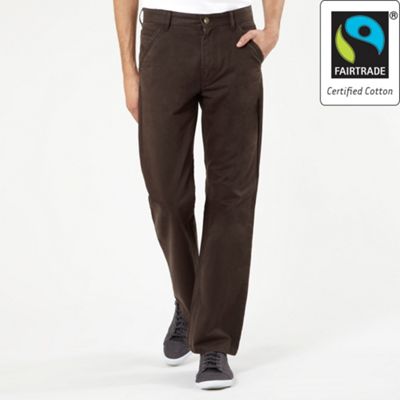 Chocolate brush twill trousers