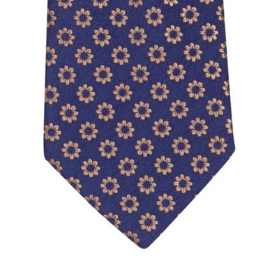 Designer navy floral silk tie - Ties - Debenhams