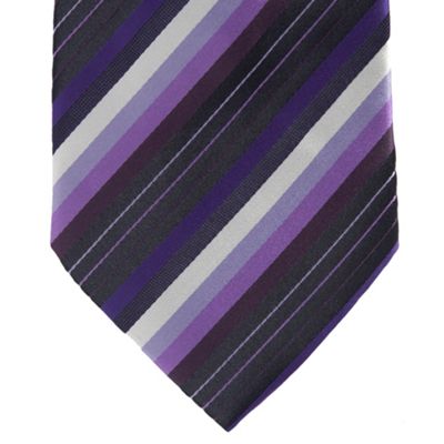 Purple textured stripe tie