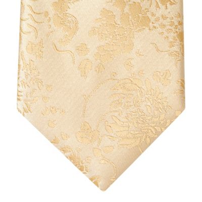 Pale gold floral occasion tie