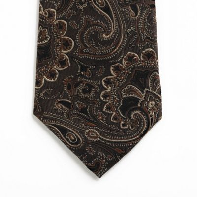 paisley ties in style. Brown loud paisley silk tie