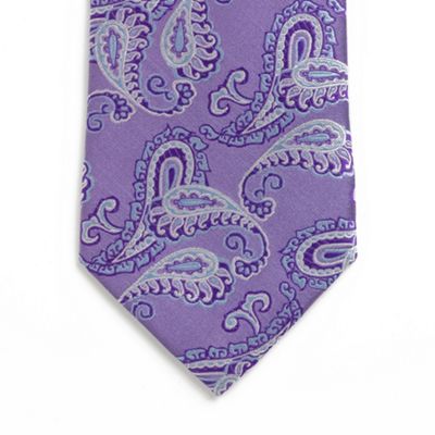 purple paisley tie. Purple large paisley silk tie