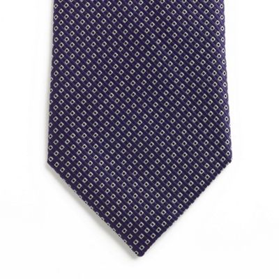 Designer purple mini squares silk tie                                                                                           