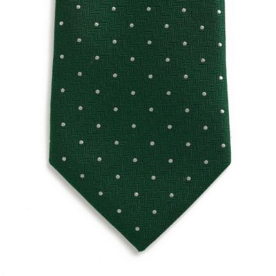 Dark Green Textured Spot Silk Tie