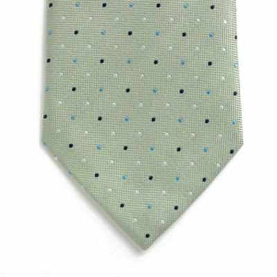 Light green Oxford dot silk tie