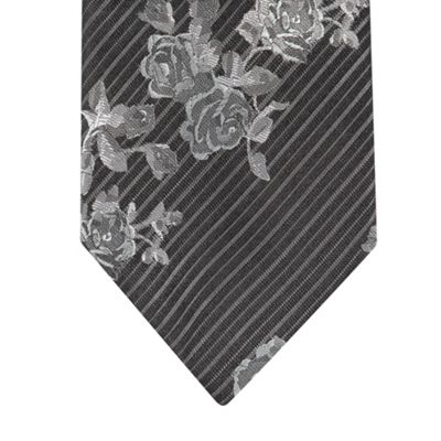 Light grey striped floral tie