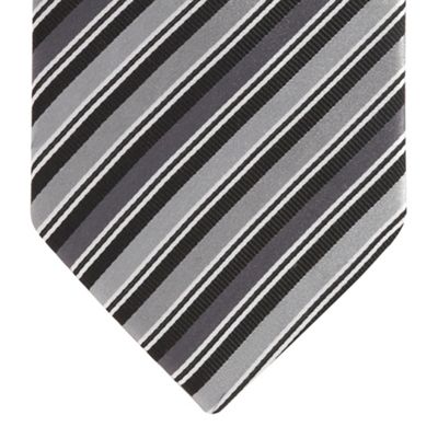 Black rope multi stripe tie