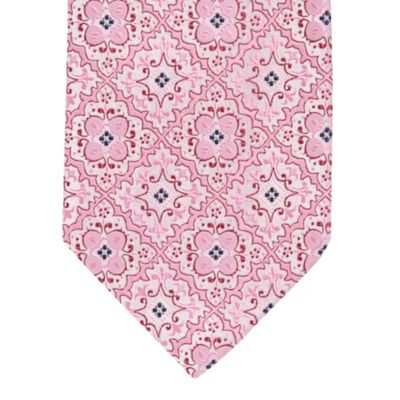 Pink tile pattern tie