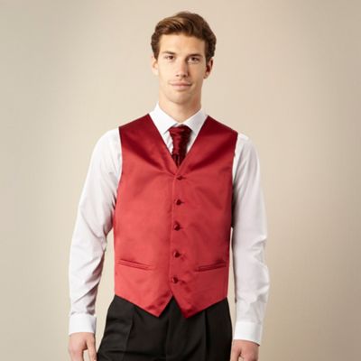 Red plain waistcoat                                                                                                             