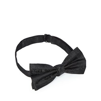 Black Tie Black Damask fleur bow tie- at Debenhams
