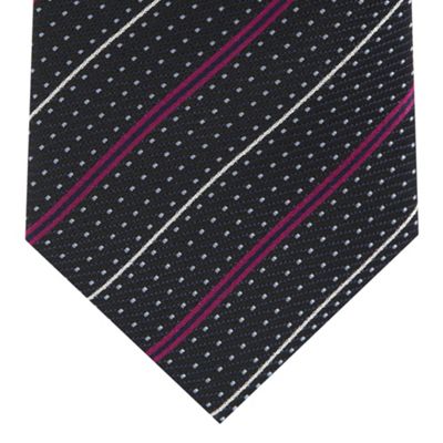 Navy spot and stripe tie