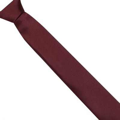 Wine plain skinny tie                                                                                                           