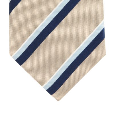 Silver textured striped silk tie                                                                                                