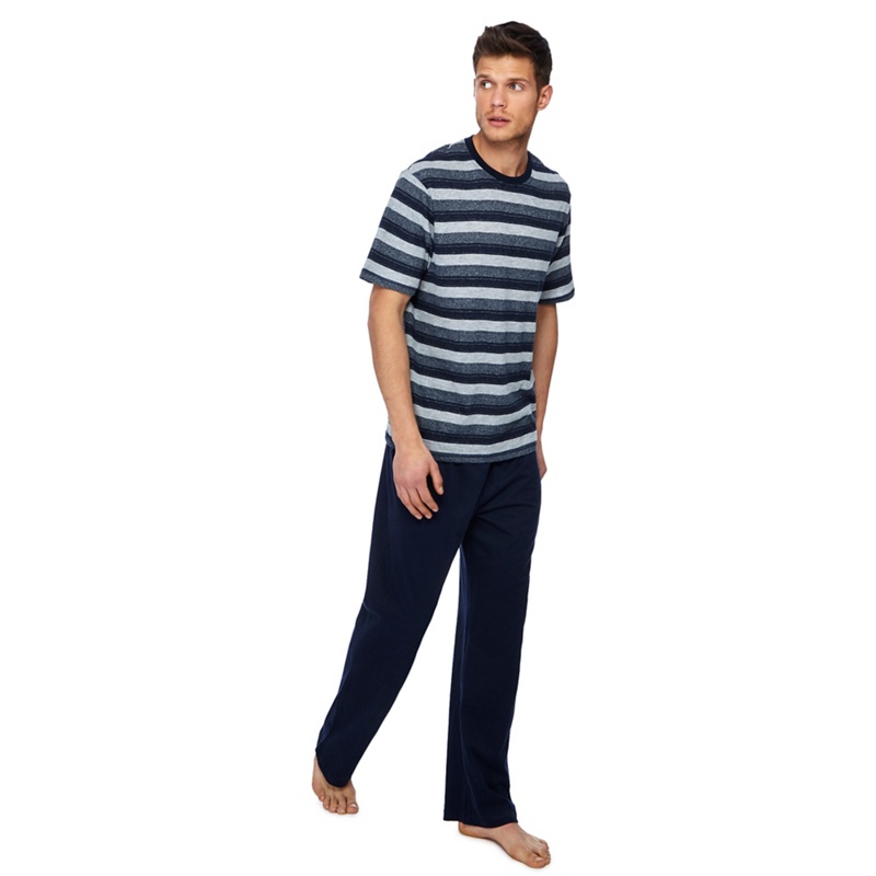 Maine New England - Big And Tall Navy Striped Print Pyjama Set Review