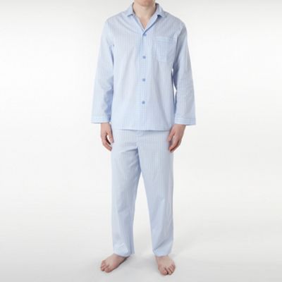 Light blue fine houndstooth check pyjamas