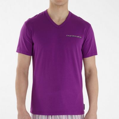 Purple v-neck logo t-shirt