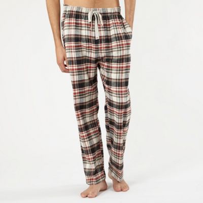 Beige brush checked pyjama trousers