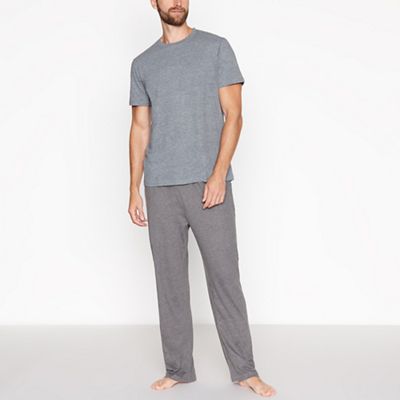 Grey brush checked pyjama trousers