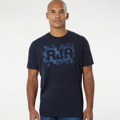 Rocha.John Rocha Navy fingerprint design t-shirt