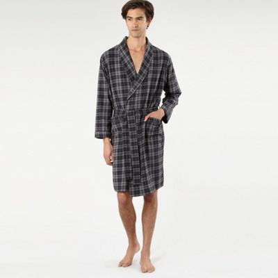 Grey brush checked robe