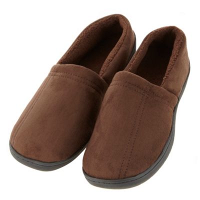 Dark brown memory foam carpet slippers