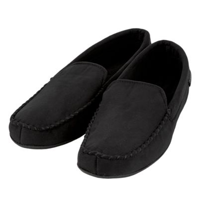 Black moccasin slippers