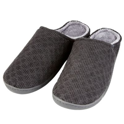 Black corduroy slippers