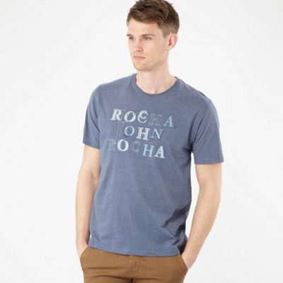 Rocha.John Rocha Dark blue applique brand t-shirt